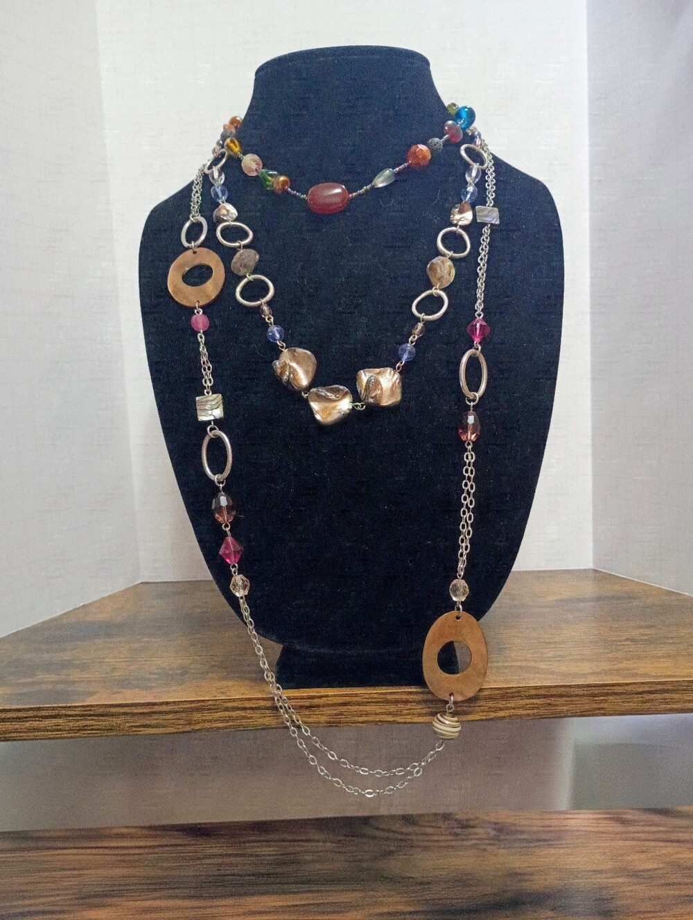 A Lot of 3 Lia Sophia Necklaces Silver Toned